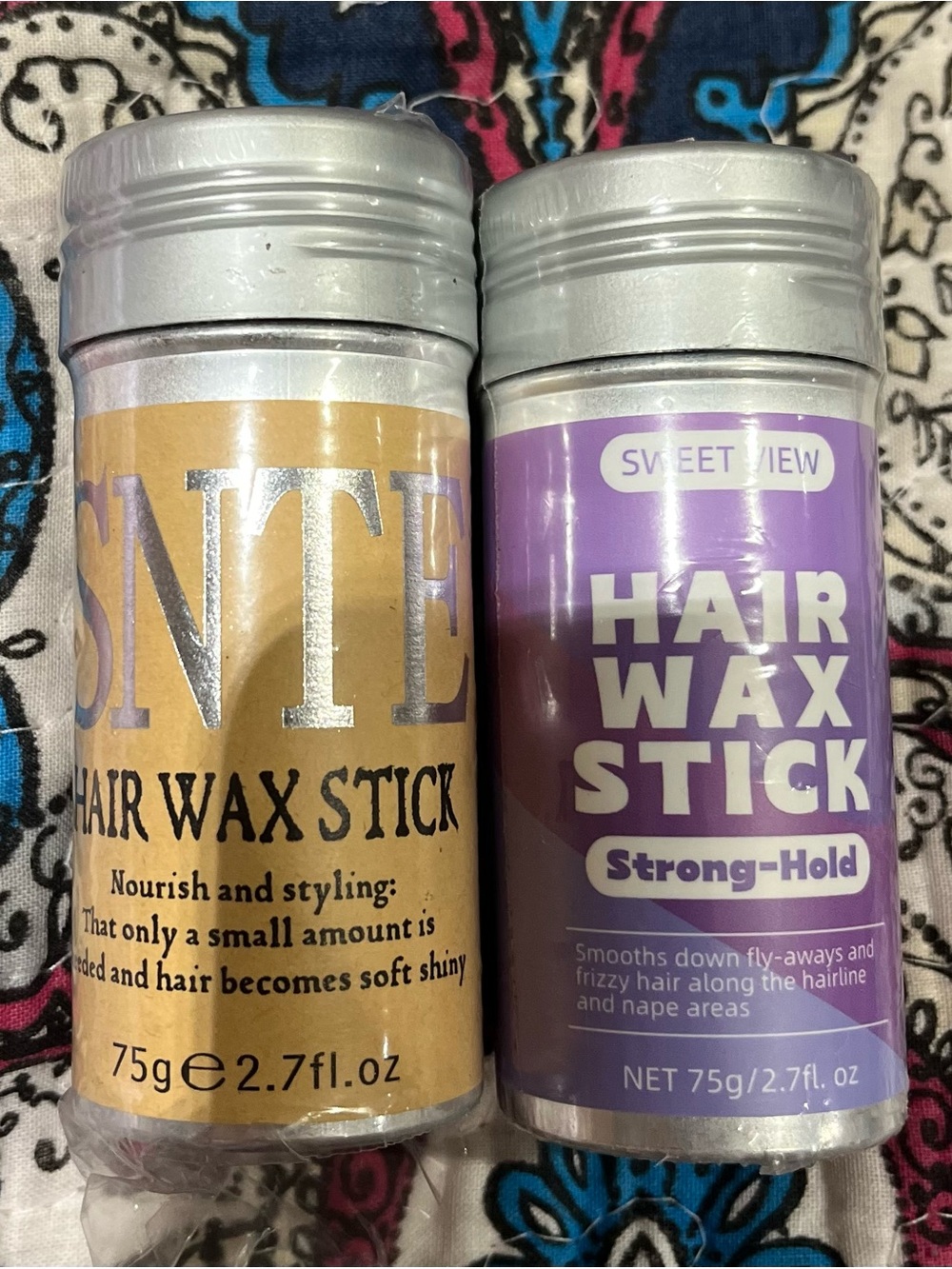 SWEET VIEW Hair Wax Stick + Neutral Hair Wax Stick Duo - Gold & Purple